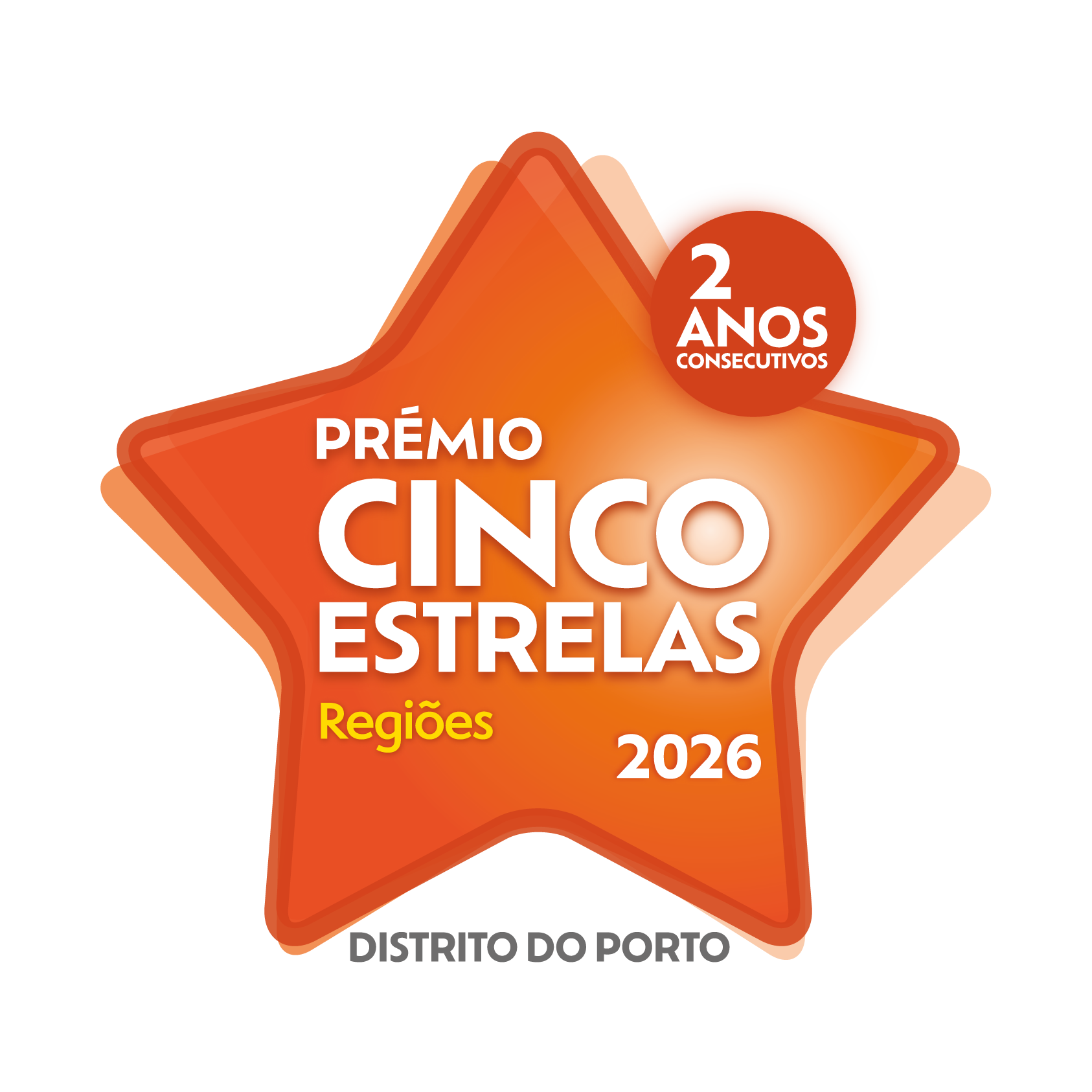 Prémio Cinco Estrelas Regiões 2026 — 2 anos consecutivos, Distrito do Porto